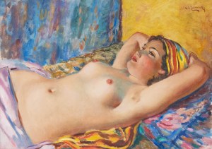 Stanisław Żurawski (1889 Krosno - 1976 Kraków), Nude of a lying girl