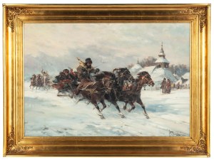 Wladyslaw Chmielinski (1911 Warsaw - 1979 there), Sleigh trip