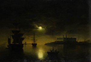 Ehrenfried Wahlqvist (1814 Ystad - 1895 Stockholm), Nocturne - Kronborg Castle