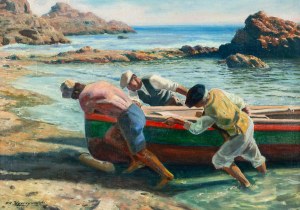 Feliks Kazimierz Wygrzywalski (1903 Rome - 1966), Fishermen on Capri