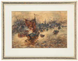 Erich Nikutowski (1872 Düsseldorf - 1921 Kaub on the Rhine), In the Port of