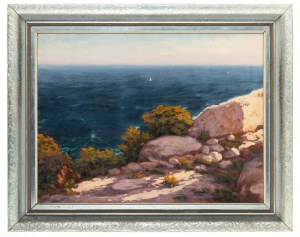 Stanisław Gałek (1876 Mokrzyska - 1961 Zakopane), Seascape with sailboats