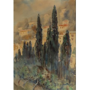 Adam Batycki (1886 Przemyśl-1970 Poznań), Cyprysy, 1929 r.