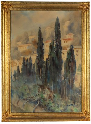 Adam Batycki (1886 Przemyśl-1970 Poznań), Cypresses, 1929.