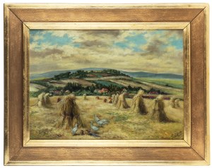 Antoni Procajłowicz (1876 Rodatycze/Galicia - 1949 Kraków), Landscape with geese on a stubble field