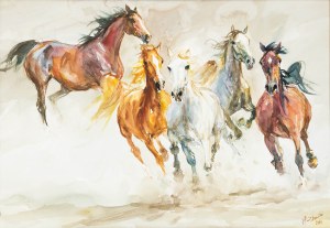 Zenon Aniszewski (b. 1948 Grudziądz), Rushing Horses, 2014.