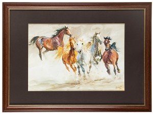 Zenon Aniszewski (b. 1948 Grudziądz), Rushing Horses, 2014.