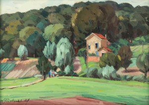 Basile Poustochkine (1893 Moscow - 1973 Neuilly sur Seine), Landscape with a house