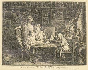 Daniel Mikolaj Chodowiecki (1726 Gdansk - 1801 Berlin), Pracownia malarza (Cabinet d'un peintre), 1771.