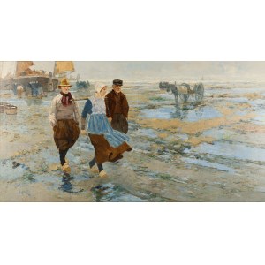 Alexander Rau (1878 Düsseldorf - 1944 Berlin), Rybacy holenderscy na plaży, ok. 1930 r.