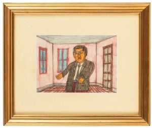 Nikifor Krynicki (1895 Krynica Zdrój - 1968 Folusz), Man in the Interior