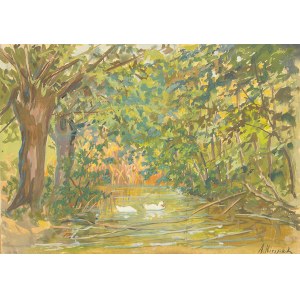 Antoni Kierpal (1898 Łódź - 1960 tamże), Para łabędzi