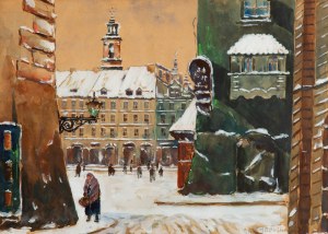 Jan Rembowski (1879 Wawrzyszew - 1923 Warsaw), View of the Old Market Square of Warsaw