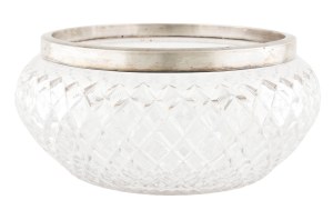 Art déco style crystal bowl, England, Birmingham, John Grinsell and Sons, circa 1915.