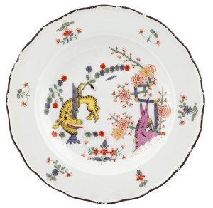 Plate with Chinese motif, Meissen, 19th/20th century.