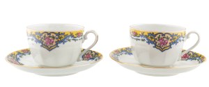 Pair of teacups, Czechoslovakia, Karlovy Vary (Karlsbad), Victoria, circa 1930.