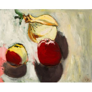 Grzegorz Bednarski (b. 1954), Two apples and an onion.