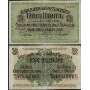 Polska, 3 ruble, 17.04.1916, Poznań