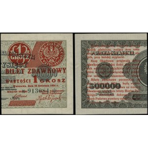 Polska, bilet zdawkowy - 1 grosz, 28.04.1924