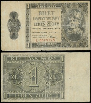 Poland, 1 zloty, 1.10.1938