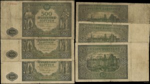 Poland, set: 3 x 500 zloty, 15.01.1946