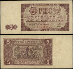 Poland, 5 zloty, 1.07.1948