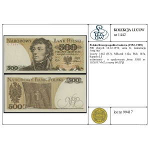 Poland, 500 zloty, 16.12.1974