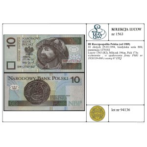 Polska, 10 złotych, 25.03.1994