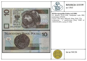 Poland, 10 zloty, 25.03.1994
