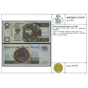 Poland, 10 zloty, 25.03.1994