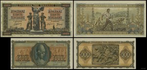Greece, set: 2 x 5,000 drachmas, 20.06.1942 / 19.07.1943