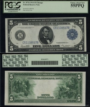 United States of America (USA), $5, 1914