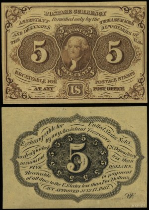 United States of America (USA), 5 cents, 17.07.1862