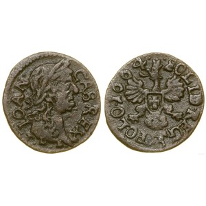 Polska, szeląg miedziany (boratynka), 1664, Ujazdów
