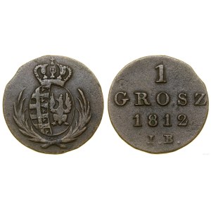 Polska, 1 grosz, 1812 IB, Warszawa