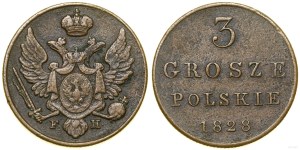 Poland, Polish grosze (trojak), 1828 FH, Warsaw