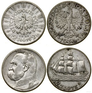 Poland, set of 2 coins, 1934-1936, Warsaw