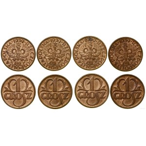 Poland, set: 4 x 1 penny, 1939, Warsaw.