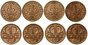 Poland, set: 4 x 1 penny, 1939, Warsaw.