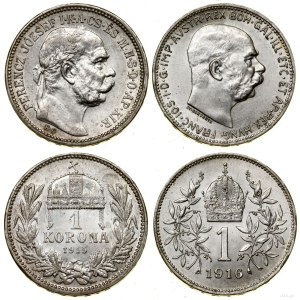 Austria, zestaw: 2 x 1 korona, 1915-1916