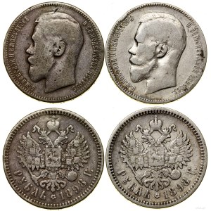 Rosja, zestaw: 2 x rubel, 1898, Petersburg i Paryż