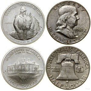 United States of America (USA), set: 2 x $1/2, 1963 and 1982, Philadelphia