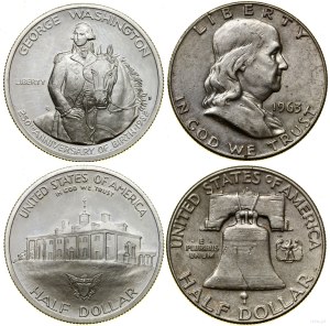 United States of America (USA), set: 2 x $1/2, 1963 and 1982, Philadelphia