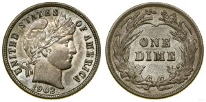 United States of America (USA), 1 dime, 1902, Philadelphia