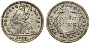 United States of America (USA), 1/2 dime, 1838, Philadelphia