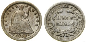 United States of America (USA), 1/2 dime, 1853, Philadelphia