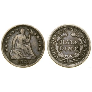 Stany Zjednoczone Ameryki (USA), 1/2 dime, 1857, Filadelfia