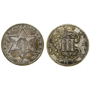 Stany Zjednoczone Ameryki (USA), 3 centy, 1858, Filadelfia