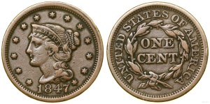 United States of America (USA), 1 cent, 1847, Philadelphia