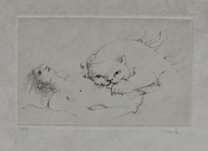 Leonor Fini, Nude with Cat [Bane].